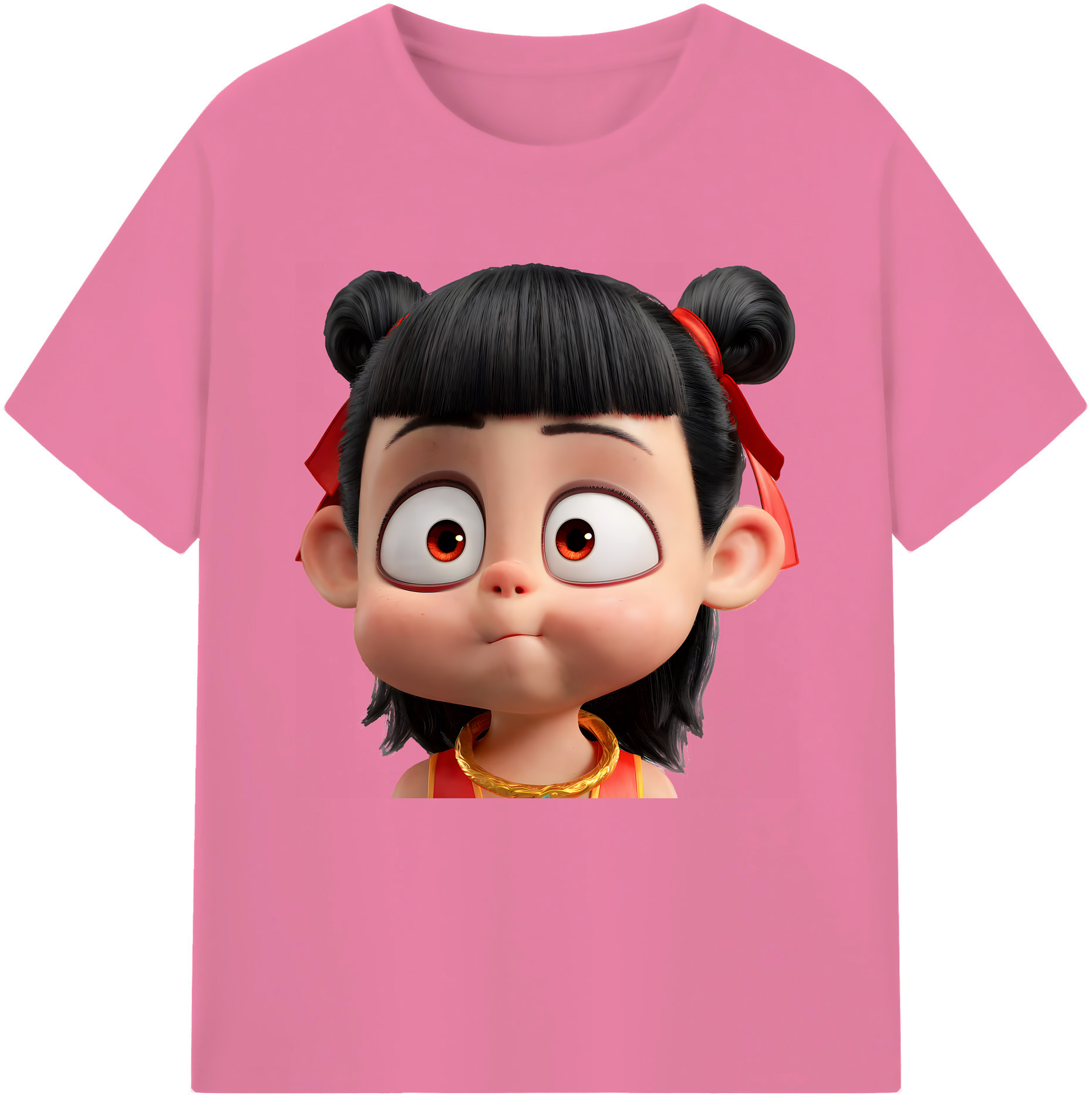 （画像用） Ne Zha 2 ナタ 魔童の大暴れ 綿100％半袖Tシャツ（フロントプリント）